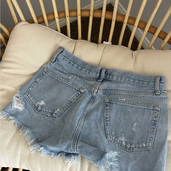 AGOLDE denim cutoff shorts size 25 light wash button fly - Picture 2 of 3